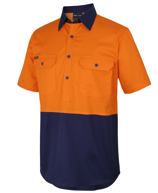 JB's Hi Vis Close Front S/S 150g Work Shirt 6HVCW