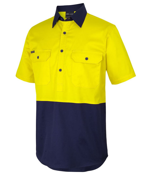 JB's Hi Vis Close Front S/S 150g Work Shirt 6HVCW