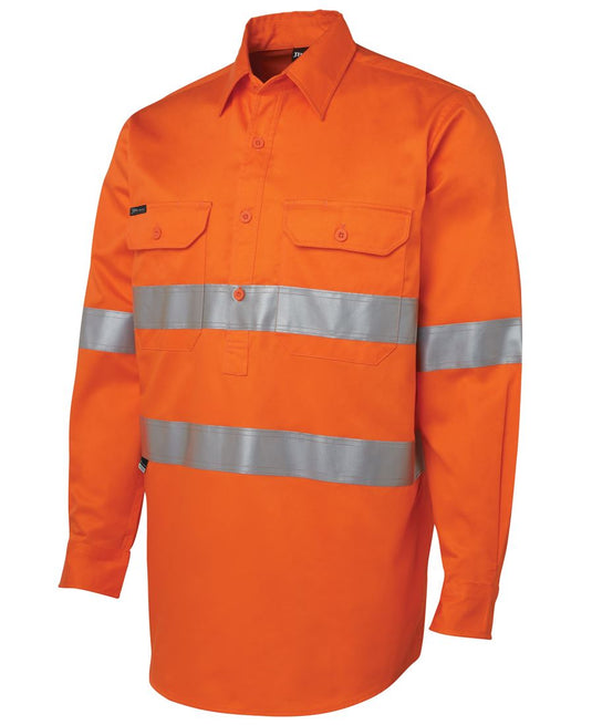 JB's Hi Vis (D+N) Close Front L/S 190g Work Shirt 6HWCF