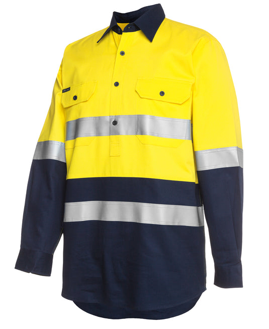 JB's Hi Vis (D+N) Close Front L/S 190g Work Shirt 6HWCF