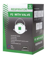 JB's P2 Respirator With Valve (12 pack) 8C150