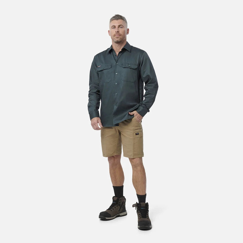Load image into Gallery viewer, KingGee Originals Long Sleeve Open Front Cotton Drill Work Shirt
