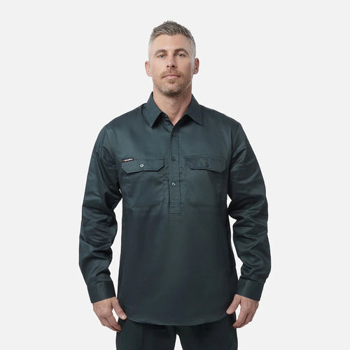 KingGee Originals Long Sleeve Closed Front Cotton Drill Work Shirt