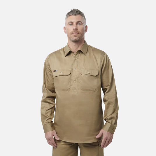 KingGee Originals Long Sleeve Closed Front Cotton Drill Work Shirt