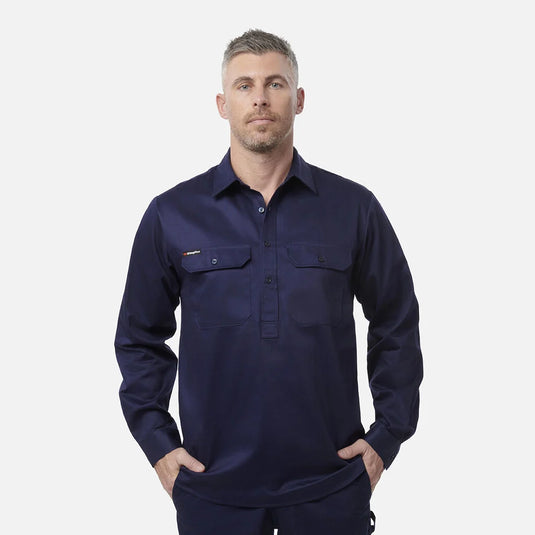 KingGee Originals Long Sleeve Closed Front Cotton Drill Work Shirt