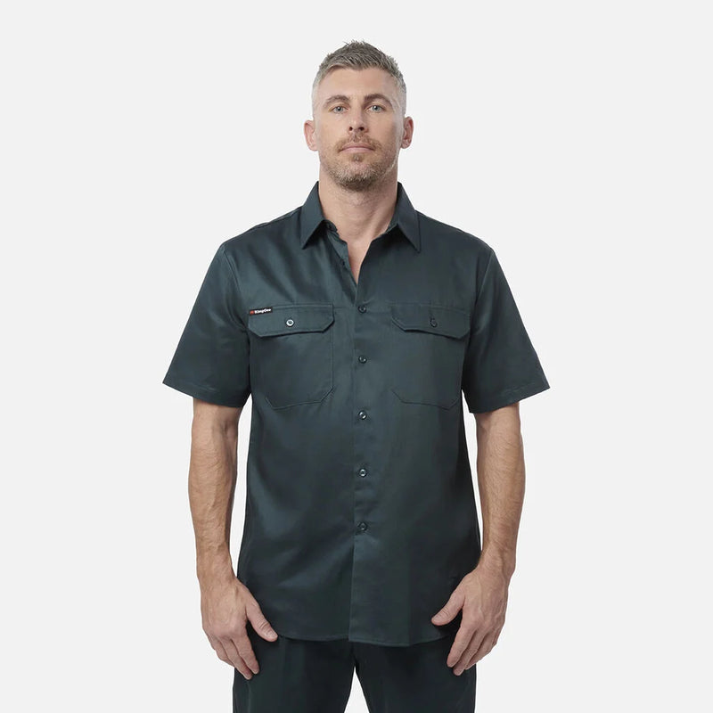 Load image into Gallery viewer, KingGee Originals Short Sleeve Open Front Cotton Drill Work Shirt
