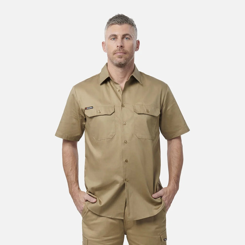 Load image into Gallery viewer, KingGee Originals Short Sleeve Open Front Cotton Drill Work Shirt
