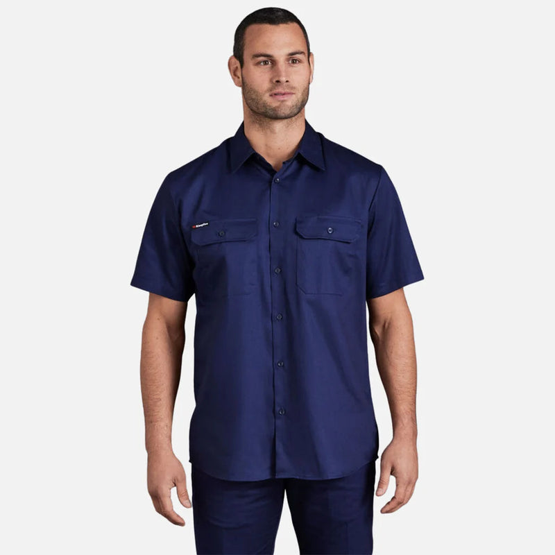 Load image into Gallery viewer, KingGee Originals Short Sleeve Open Front Cotton Drill Work Shirt
