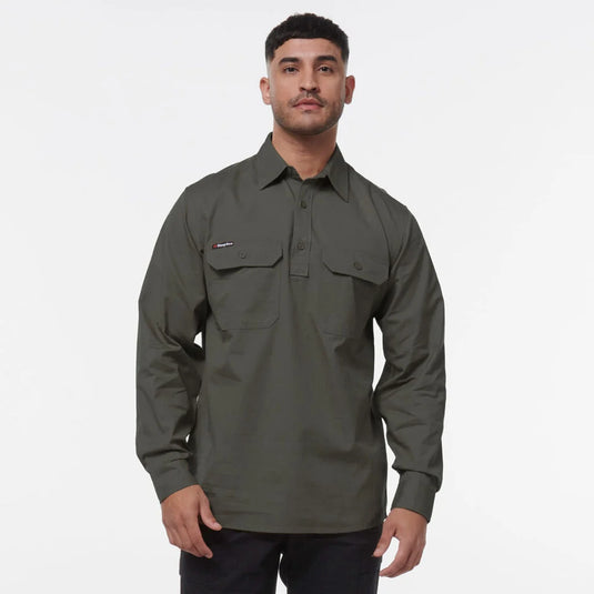 KingGee Workcool Vented Closed Front Shirt Long Sleeve