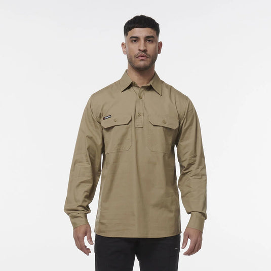 KingGee Workcool Vented Closed Front Shirt Long Sleeve