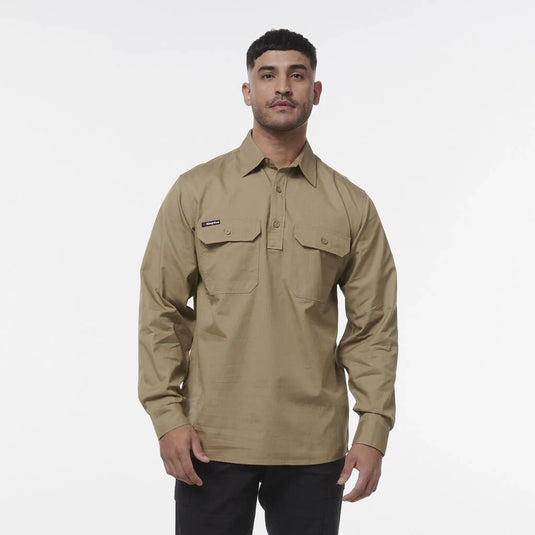 KingGee Workcool Vented Closed Front Shirt Long Sleeve
