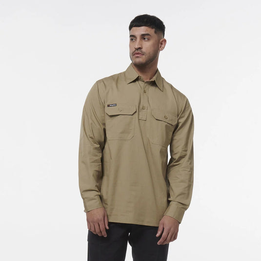 KingGee Workcool Vented Closed Front Shirt Long Sleeve