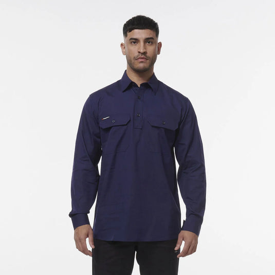 KingGee Workcool Vented Closed Front Shirt Long Sleeve