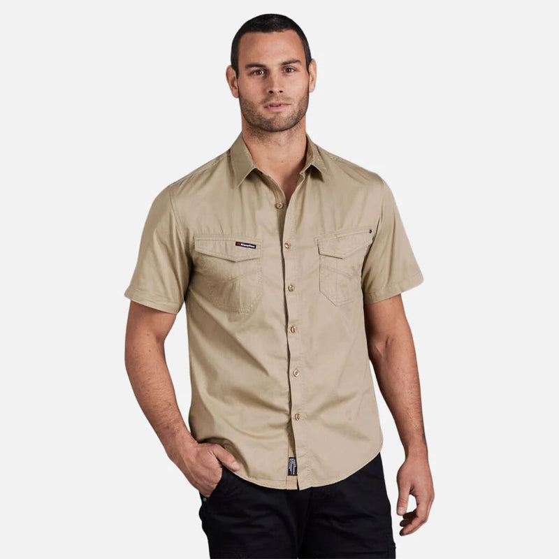 Load image into Gallery viewer, KingGee Tradies Slimfit Lightweight Cotton Drill Short Sleeve Work Shirt
