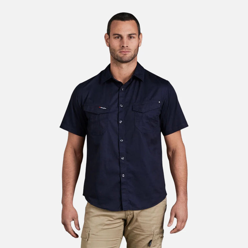 Load image into Gallery viewer, KingGee Tradies Slimfit Lightweight Cotton Drill Short Sleeve Work Shirt

