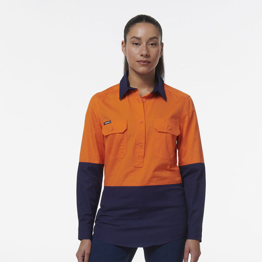 Womens Workcool Vented Closed Front Spliced Shirt K44211