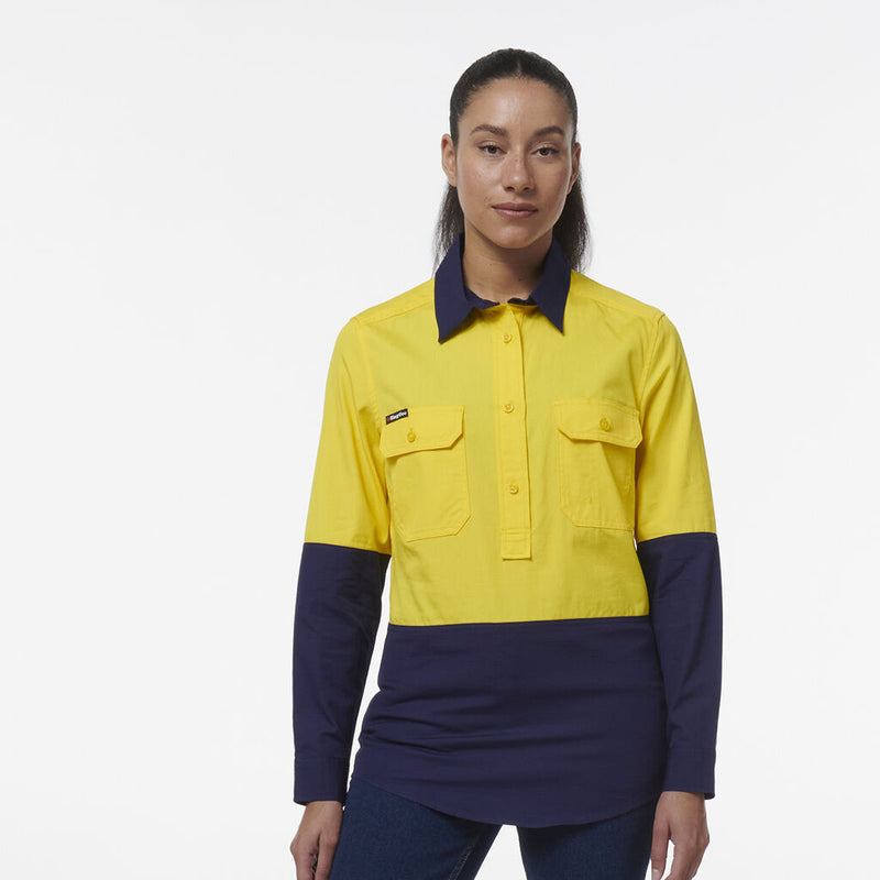 Load image into Gallery viewer, Womens Workcool Vented Closed Front Spliced Shirt K44211
