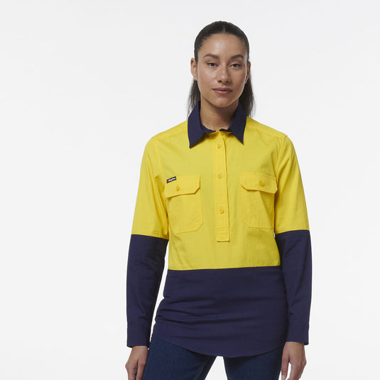 Womens Workcool Vented Closed Front Spliced Shirt K44211