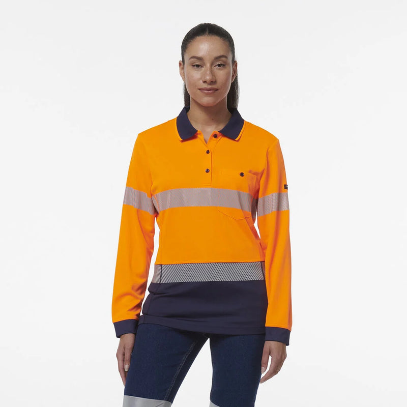 Load image into Gallery viewer, KingGee Womens Workcool Hyperfreeze Spliced Long Sleeve Polo with Segmented Tape

