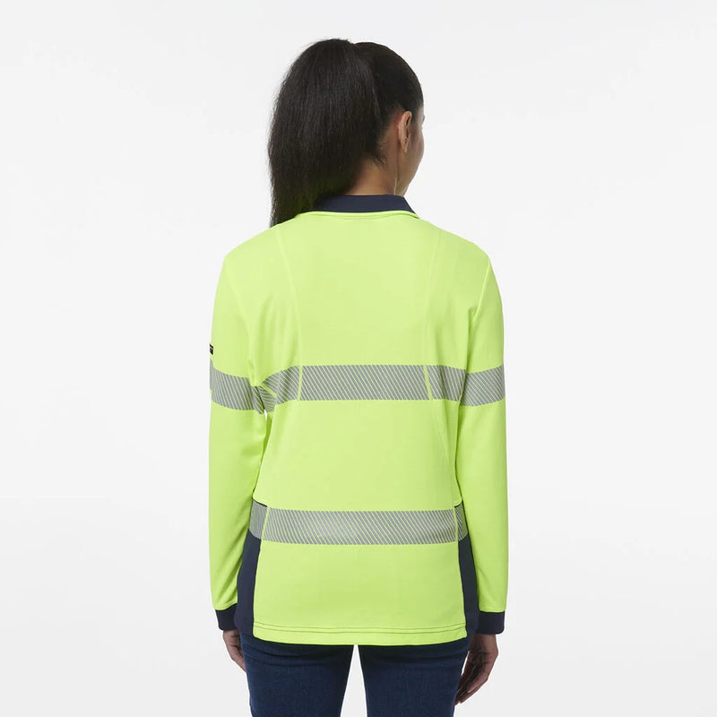 Load image into Gallery viewer, KingGee Womens Workcool Hyperfreeze Spliced Long Sleeve Polo with Segmented Tape
