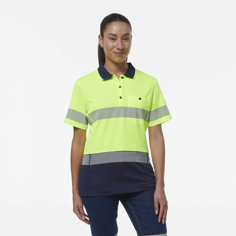 Load image into Gallery viewer, KingGee Womens Workcool Hyperfreeze Spliced Short Sleeve Polo with Segmented Tape
