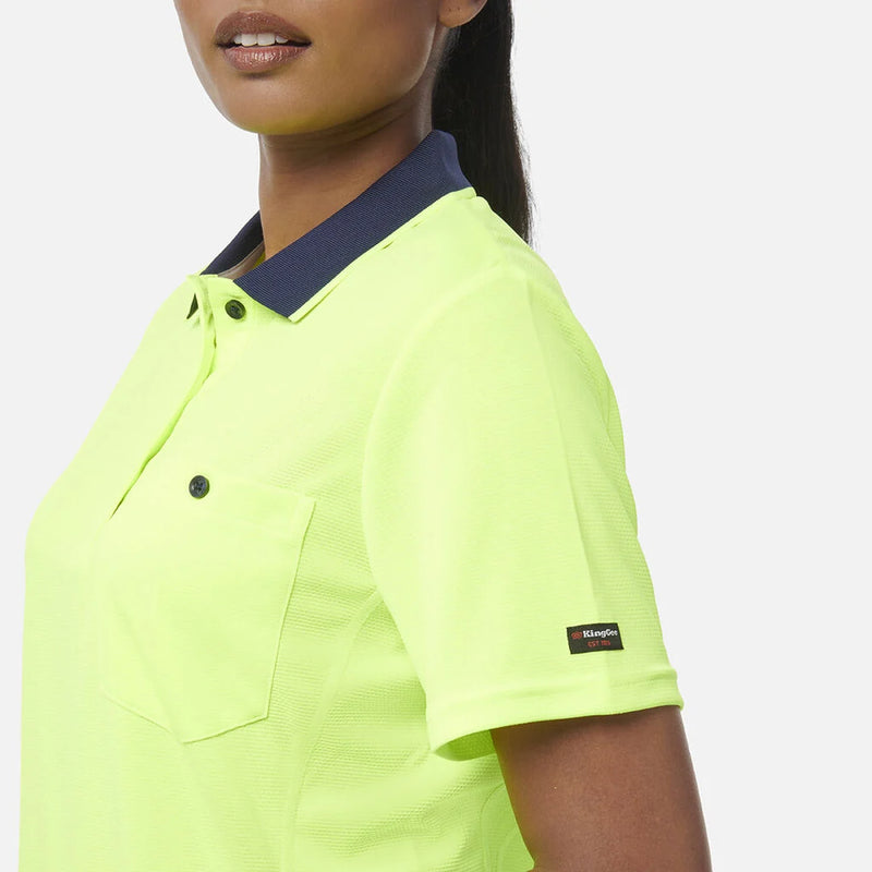 Load image into Gallery viewer, KingGee Women&#39;s Workcool Hyperfreeze Hi-Vis Short Sleeve Polo Shirt
