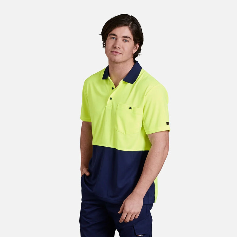 Load image into Gallery viewer, KingGee Workcool Hyperfreeze Hi-Vis Two Tone Short Sleeve Polo Shirt
