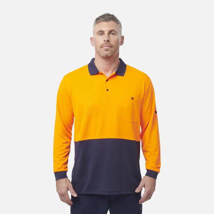 KingGee Workcool Hyperfreeze Hi-Vis Two Tone Long Sleeve Polo Shirt