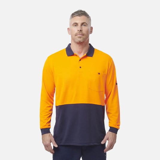 KingGee Workcool Hyperfreeze Hi-Vis Two Tone Long Sleeve Polo Shirt