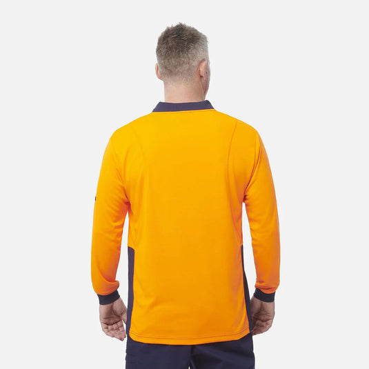 KingGee Workcool Hyperfreeze Hi-Vis Two Tone Long Sleeve Polo Shirt