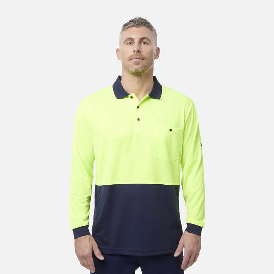 KingGee Workcool Hyperfreeze Hi-Vis Two Tone Long Sleeve Polo Shirt