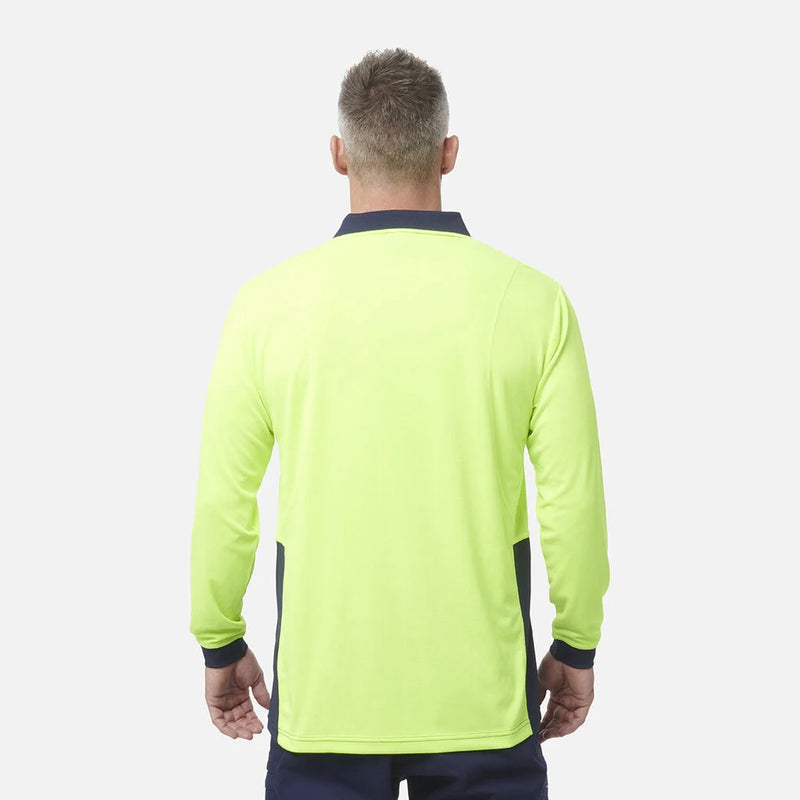 Load image into Gallery viewer, KingGee Workcool Hyperfreeze Hi-Vis Two Tone Long Sleeve Polo Shirt
